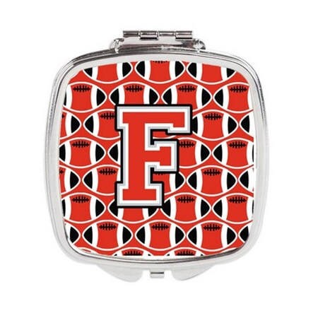 Carolines Treasures Letter F Football Scarlet and Grey Compact Mirror CJ1067-FSCM